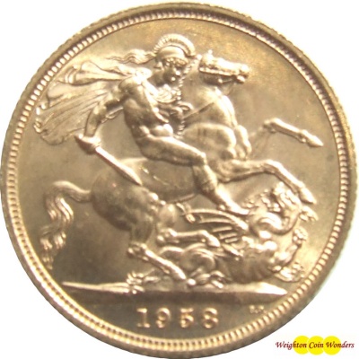 1958 QUEEN ELIZABETH II Gold Sovereign